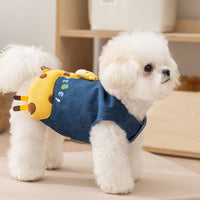 HKM-4974781 Warm Fleece Lined 3D Deer Denim Pullover Vest for Small Dogs and Cats