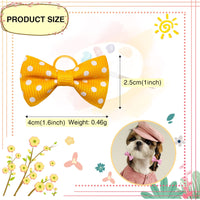 HKM-4975037 Polka Dot Bow Hair Scrunchies for Pets - 50 Pack Rubber Band Accessories