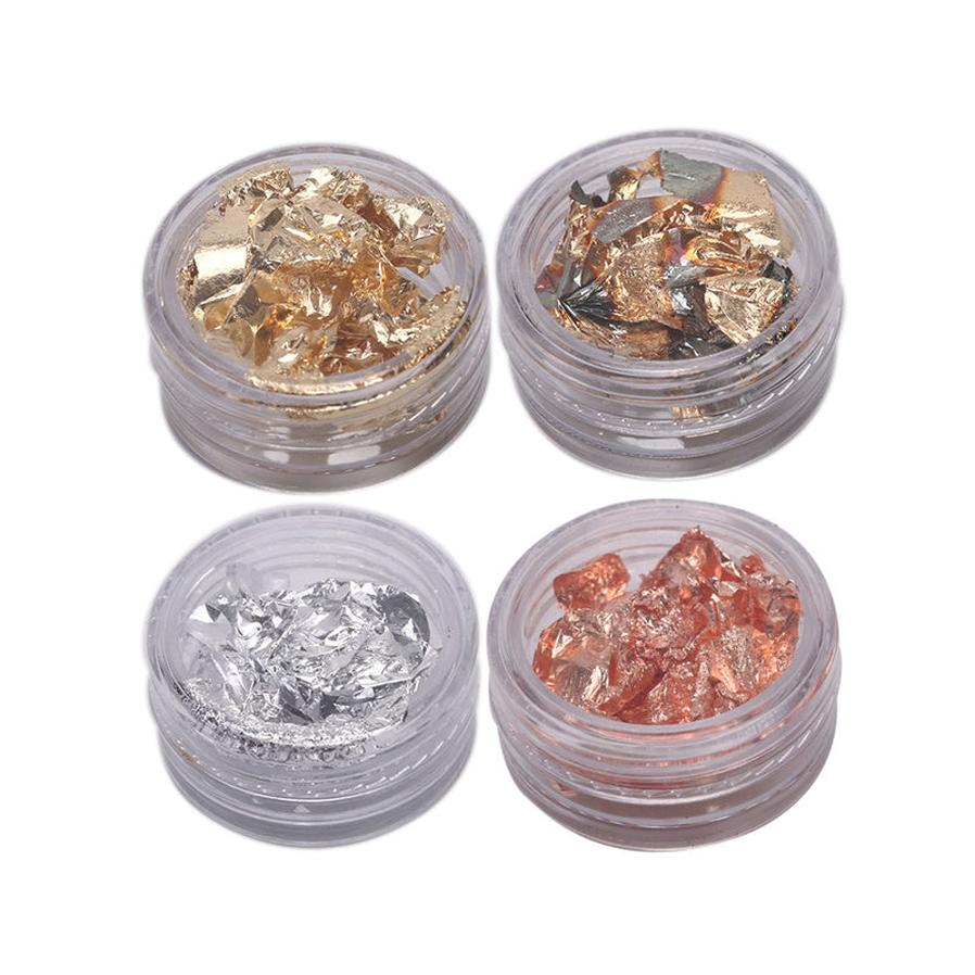 HKM-497555 Ultra-Thin Gold and Silver Nail Art Stickers for Elegant Nail Decorations