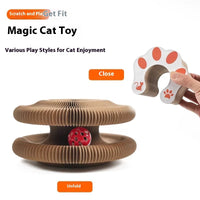 HKM-4976189 Foldable Cat Scratcher Toy for Relaxation and Play - Compact Design