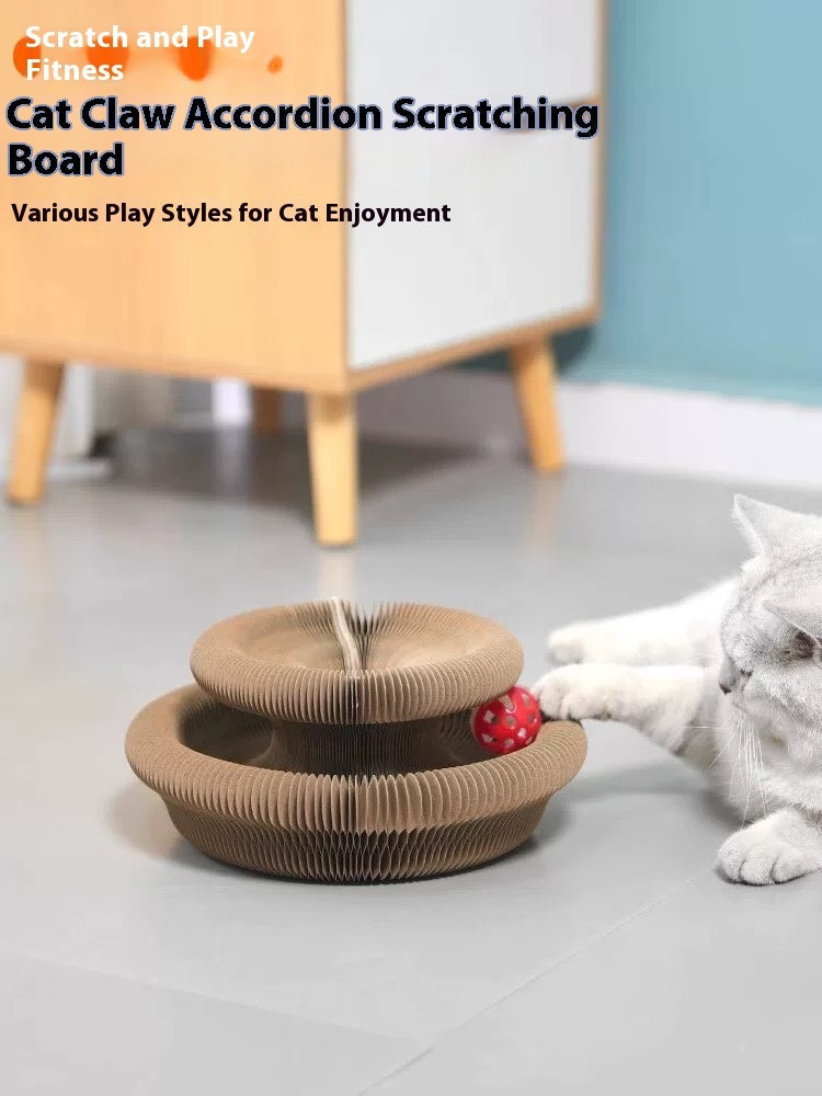 HKM-4976189 Foldable Cat Scratcher Toy for Relaxation and Play - Compact Design
