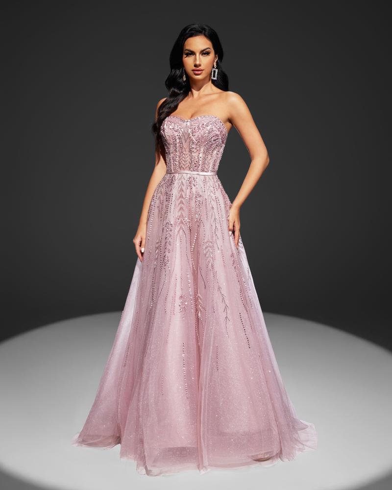 HKM-497619 Elegant Pink Evening Dress for Women - Style EZ25097