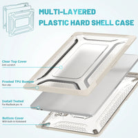 HKM-497619 Foldable Hard Shell Case with Stand for Apple MacBook Pro 16-Inch (2021, A2485, M1 Pro / M1 Max)