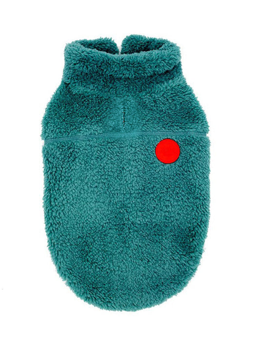 HKM-4976573 Lapel Flannelette Cotton Suit for Small and Medium Dogs in Green Khaki