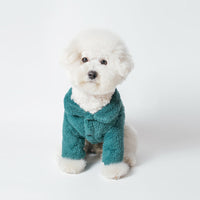 HKM-4976573 Lapel Flannelette Cotton Suit for Small and Medium Dogs in Green Khaki