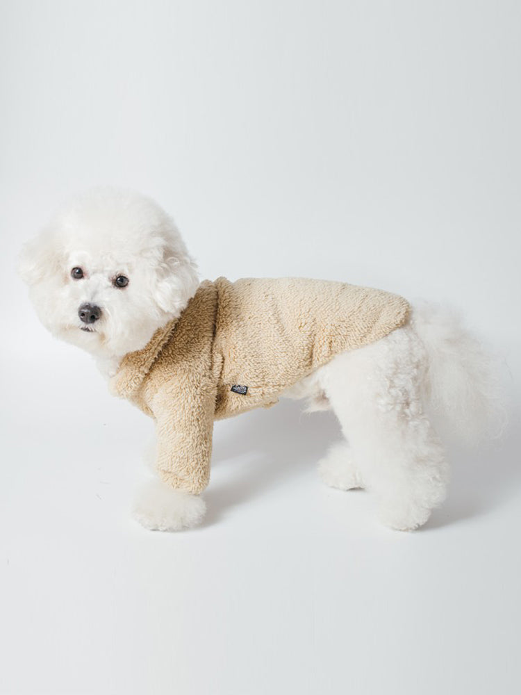 HKM-4976573 Lapel Flannelette Cotton Suit for Small and Medium Dogs in Green Khaki