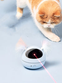 HKM-4976829 Interactive Automatic Laser Cat Toy - Robot Bag - Engaging Play for Cats - Available in White, Pink, and Blue