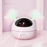 HKM-4976829 Interactive Automatic Laser Cat Toy - Robot Bag - Engaging Play for Cats - Available in White, Pink, and Blue