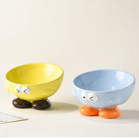 HKM-4977469 Elevated Ceramic Pet Bowl for Cats and Dogs - Ergonomic Design for Comfort and Cervical Spine Support