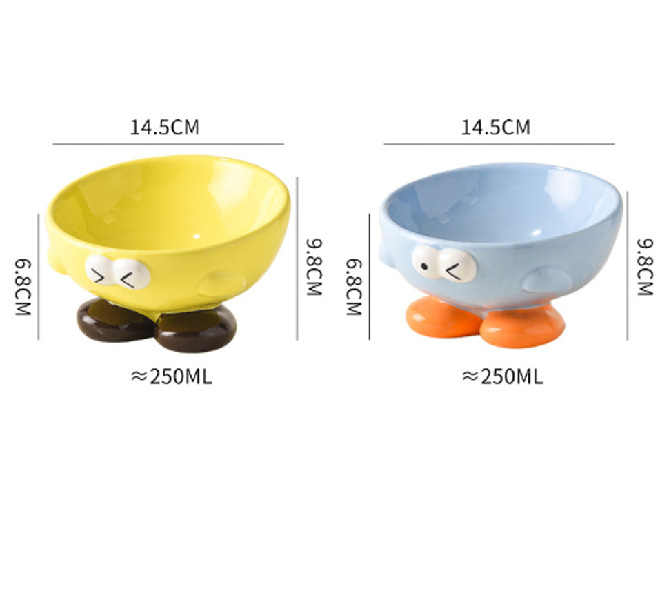 HKM-4977469 Elevated Ceramic Pet Bowl for Cats and Dogs - Ergonomic Design for Comfort and Cervical Spine Support
