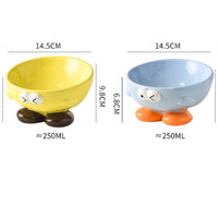 HKM-4977469 Elevated Ceramic Pet Bowl for Cats and Dogs - Ergonomic Design for Comfort and Cervical Spine Support