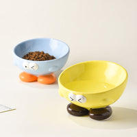 HKM-4977469 Elevated Ceramic Pet Bowl for Cats and Dogs - Ergonomic Design for Comfort and Cervical Spine Support