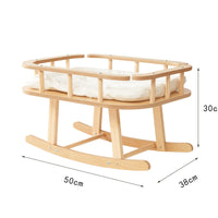 HKM-4977597 Wooden Cat Nest Pet Hammock Swinging Bed - Simple Rocking Design without Cushion