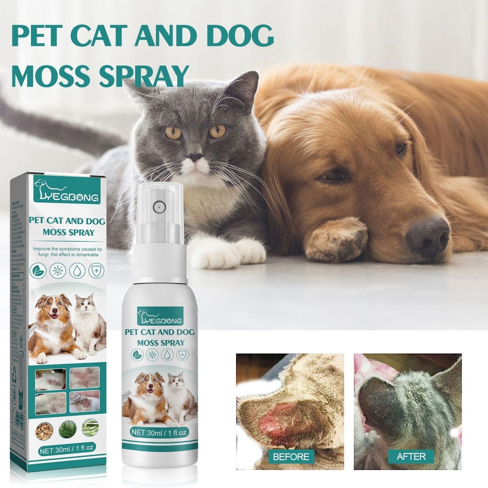 HKM-4977853 Pet Skin Relief Spray for Cats and Dogs - Anti-Itching and Mite Removal, 30ml