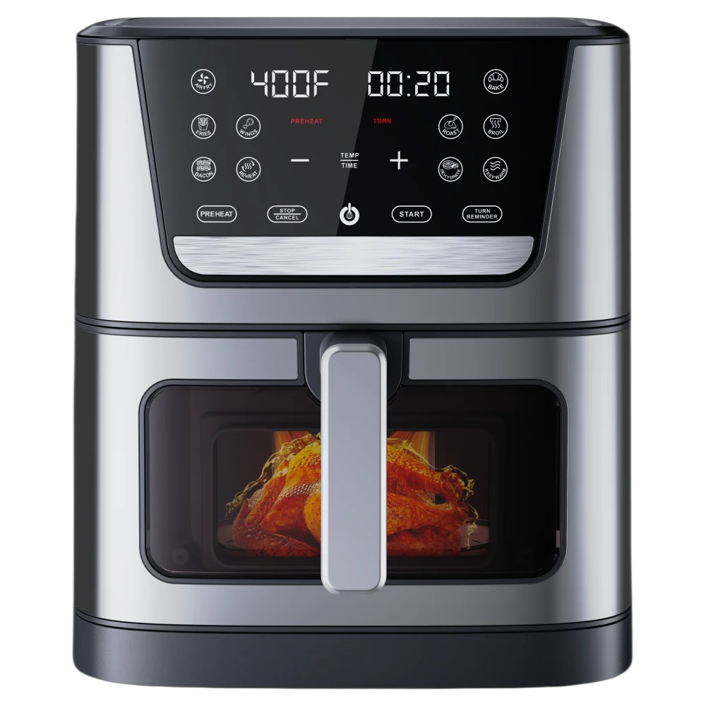 HKM-497811 10L Multi-Functional Oil-Free Air Fryer with Digital Controls for Quick Cooking of Pizza and More