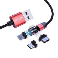 HKM-497939 3-in-1 Magnetic Data Cable Compatible with iPhone, Android & Type-C – 1m & 2m Lengths Available