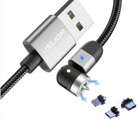 HKM-497939 3-in-1 Magnetic Data Cable Compatible with iPhone, Android & Type-C – 1m & 2m Lengths Available