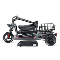 HKM-497939 Lightweight Folding 3-Wheel Electric Mobility Scooter, 20KM Range, 10KM/H Max Speed, Waterproof, Aluminum Alloy