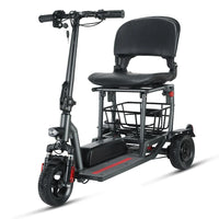 HKM-497939 Lightweight Folding 3-Wheel Electric Mobility Scooter, 20KM Range, 10KM/H Max Speed, Waterproof, Aluminum Alloy