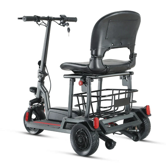 HKM-497939 Lightweight Folding 3-Wheel Electric Mobility Scooter, 20KM Range, 10KM/H Max Speed, Waterproof, Aluminum Alloy