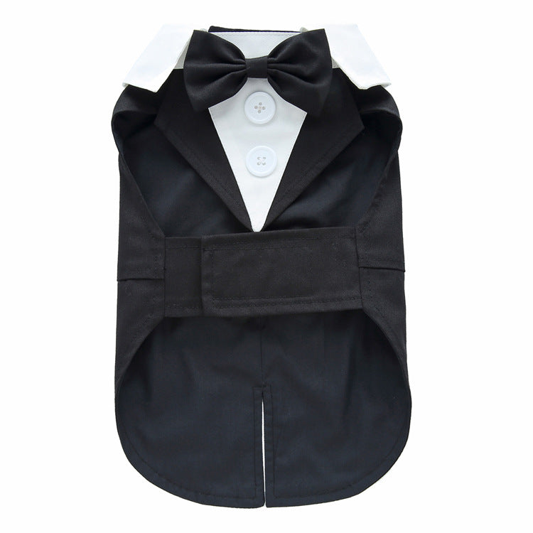 HKM-4980157 Stylish Plain Dog Dress Tuxedo for All Sizes - Comfortable Polyester Material