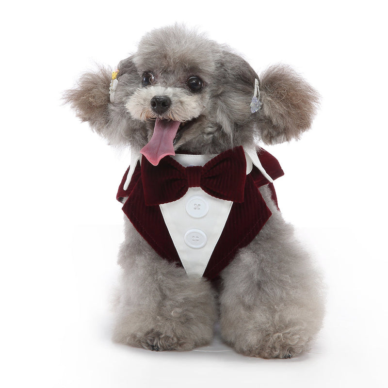 HKM-4980157 Stylish Plain Dog Dress Tuxedo for All Sizes - Comfortable Polyester Material