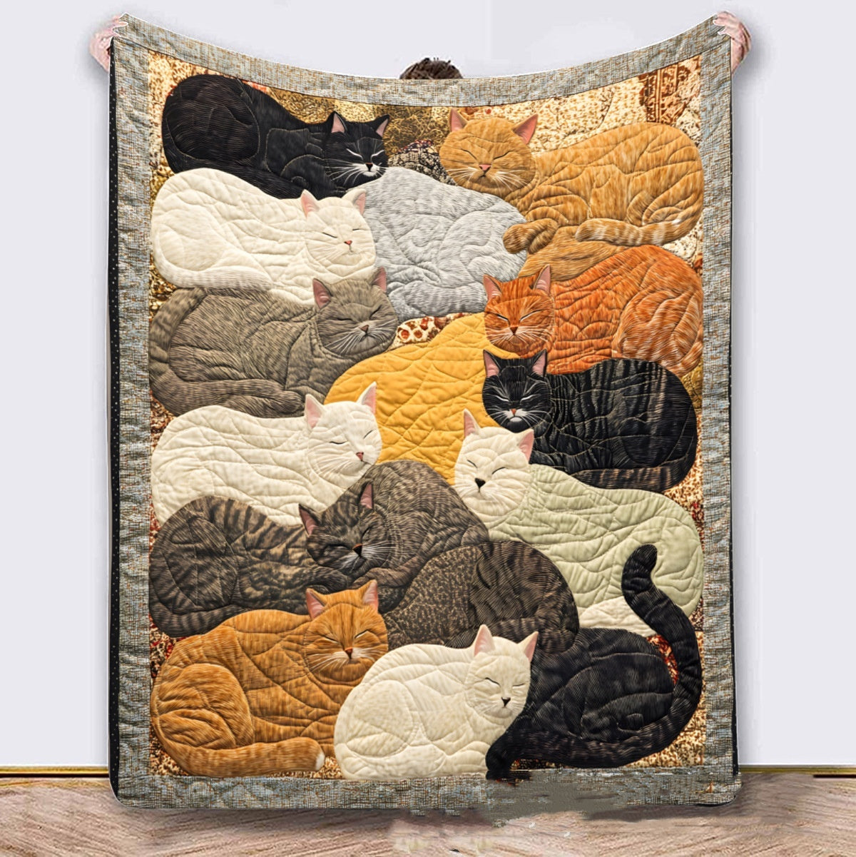HKM-498067 Abstract Patterned Flannel Blanket - Soft Polyester Fiber for All-Season Comfort in Multiple Sizes