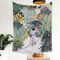 HKM-498067 Cartoon Plant-Themed Polyester Fiber Tapestry Mural - Various Sizes Available
