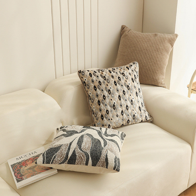 HKM-498195 Nordic Simple Geometric Pattern Pillow Cover - 45x45cm, Polyester with PP Cotton Filler