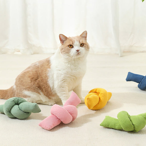 HKM-4983229 Natural Cotton Rope Knot Dog Toy - Interactive Chew & Tug Play for Dogs