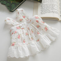 HKM-4983357 Floral Lace Dog Skirt - Cotton Dress for Small Dogs in Multiple Sizes