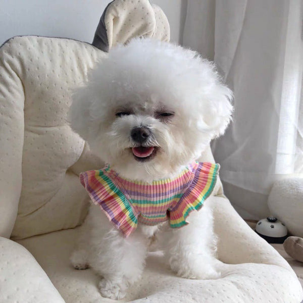 HKM-4984125 Rainbow Thin Striped Dog T-Shirt Sling in Multiple Colors and Sizes