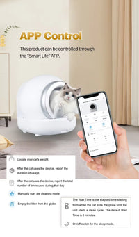 HKM-498515 Eco-Friendly Full-Automatic Cat Litter Box with 65L Capacity and Intelligent One-Button Shoveling Design