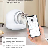 HKM-498515 Eco-Friendly Full-Automatic Cat Litter Box with 65L Capacity and Intelligent One-Button Shoveling Design