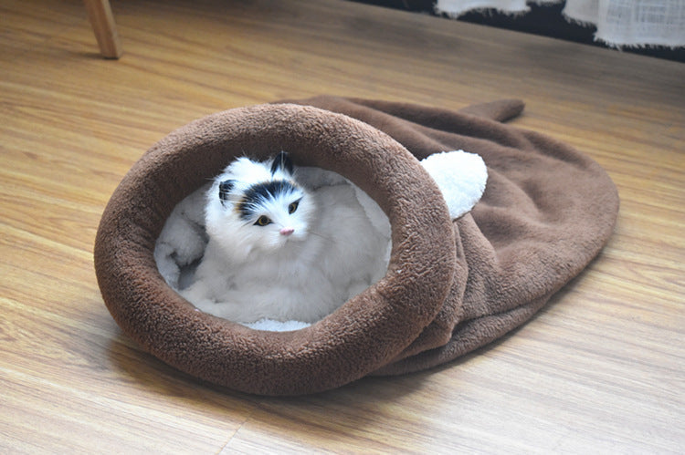 HKM-4985789 Cozy Cat & Dog Sleeping Bag Nest with Big Ears and Warm Cloth Material