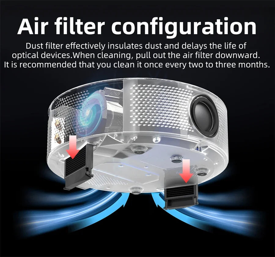 HKM-498579 1080P 4K HD LCD LED Multimedia Projector for Home Cinema Experience