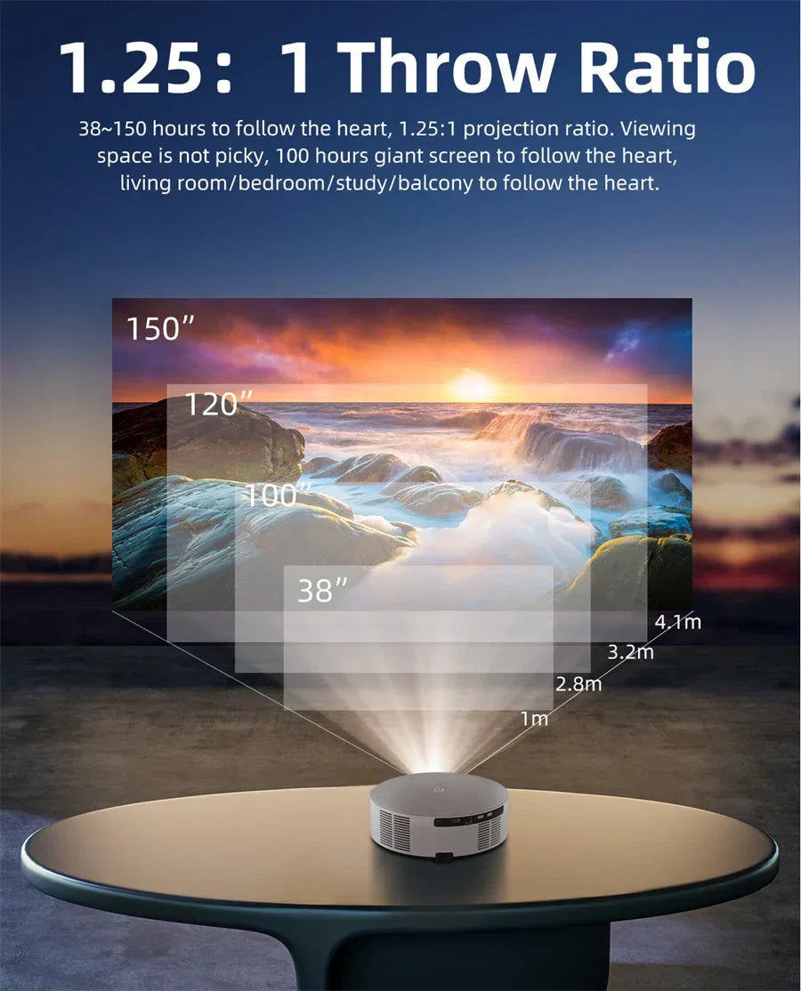 HKM-498579 1080P 4K HD LCD LED Multimedia Projector for Home Cinema Experience