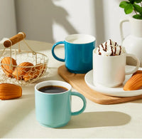 HKM-498643 10oz Ceramic Stackable Coffee Mugs – Porcelain Cups for Coffee, Tea, Cappuccino and Latte