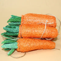 HKM-4986557 Natural Loofah Molar Toy for Pets - Carrot-Shaped Chew for Dogs, Cats, and Rabbits