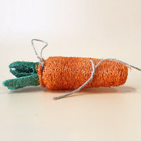 HKM-4986557 Natural Loofah Molar Toy for Pets - Carrot-Shaped Chew for Dogs, Cats, and Rabbits