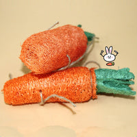 HKM-4986557 Natural Loofah Molar Toy for Pets - Carrot-Shaped Chew for Dogs, Cats, and Rabbits