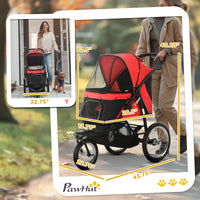 HKM-4987197 Pet Stroller for Small and Medium Dogs with Adjustable Canopy and Removable Mat