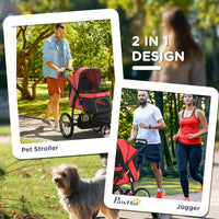HKM-4987197 Pet Stroller for Small and Medium Dogs with Adjustable Canopy and Removable Mat