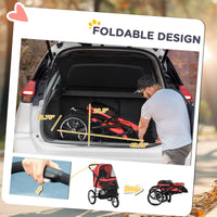 HKM-4987197 Pet Stroller for Small and Medium Dogs with Adjustable Canopy and Removable Mat
