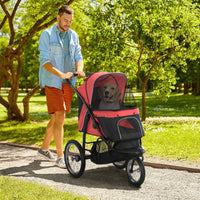 HKM-4987197 Pet Stroller for Small and Medium Dogs with Adjustable Canopy and Removable Mat