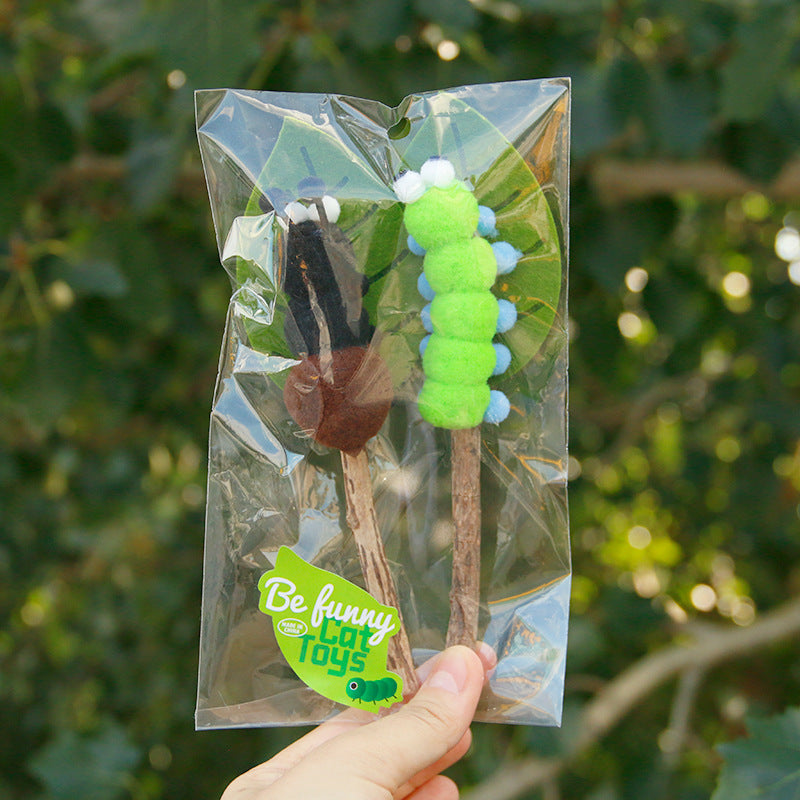 HKM-4987325 Insect Ant Suit Cat Toy - Interactive Green Molar Rod for Playtime Fun
