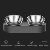 HKM-4987709 Adjustable Elevated Stainless Steel Pet Feeding Bowl with Anti-Slip Design