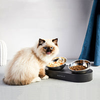 HKM-4987709 Adjustable Elevated Stainless Steel Pet Feeding Bowl with Anti-Slip Design