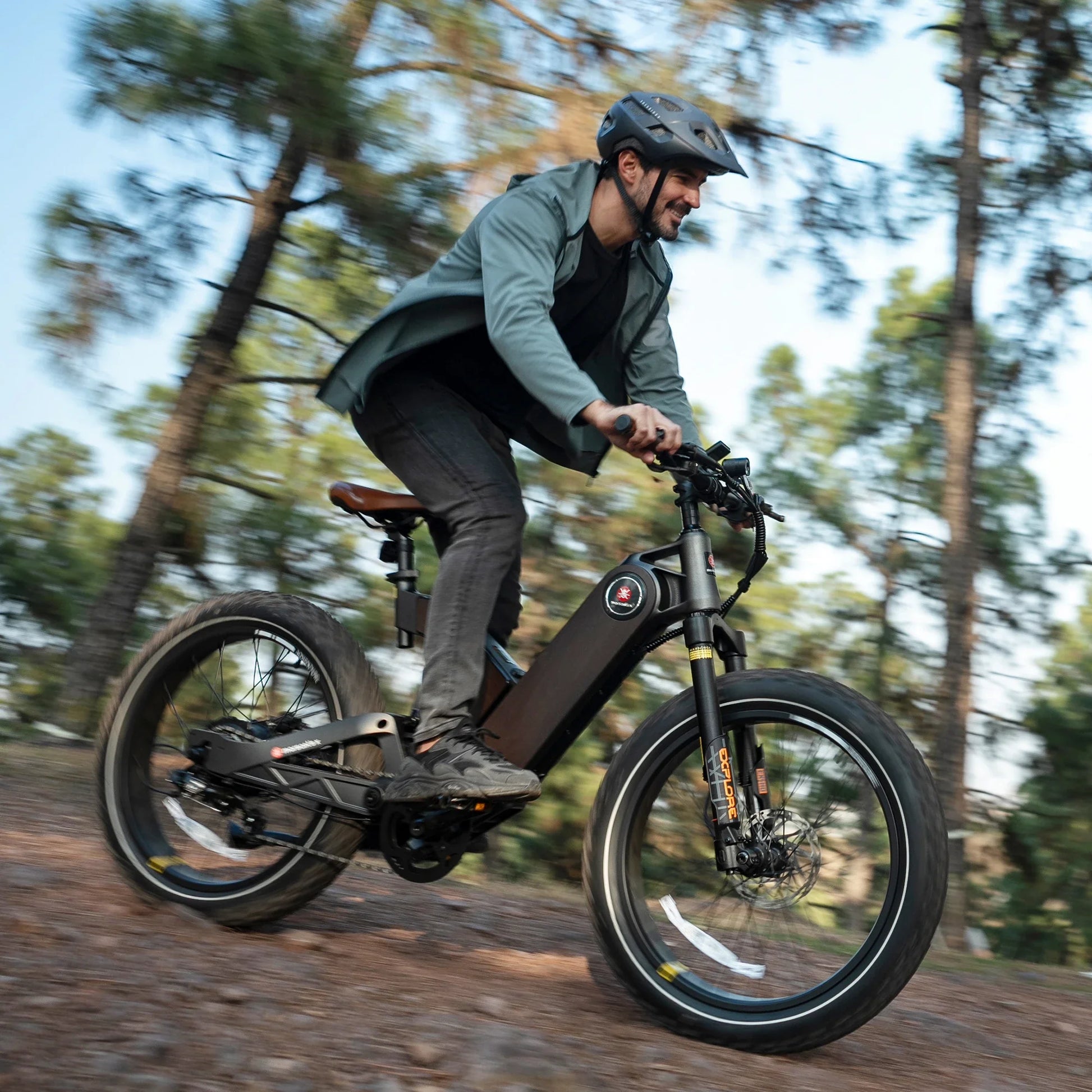 HKM-498771 750W Torque Sensor Electric Fat Tire Bike with 7-Speed Gear and 80-Mile Range