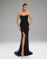 HKM-498771 Elegant Black Evening Gown for Sophisticated Events and Occasions